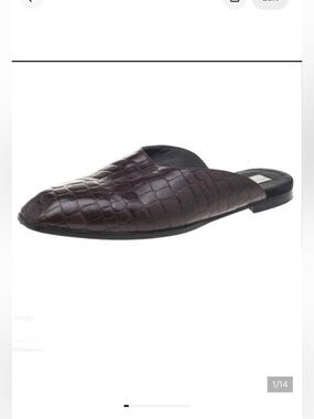 Stella McCartney Burgundy Faux Croc Embossed Leather Mules Size 38 / US 8